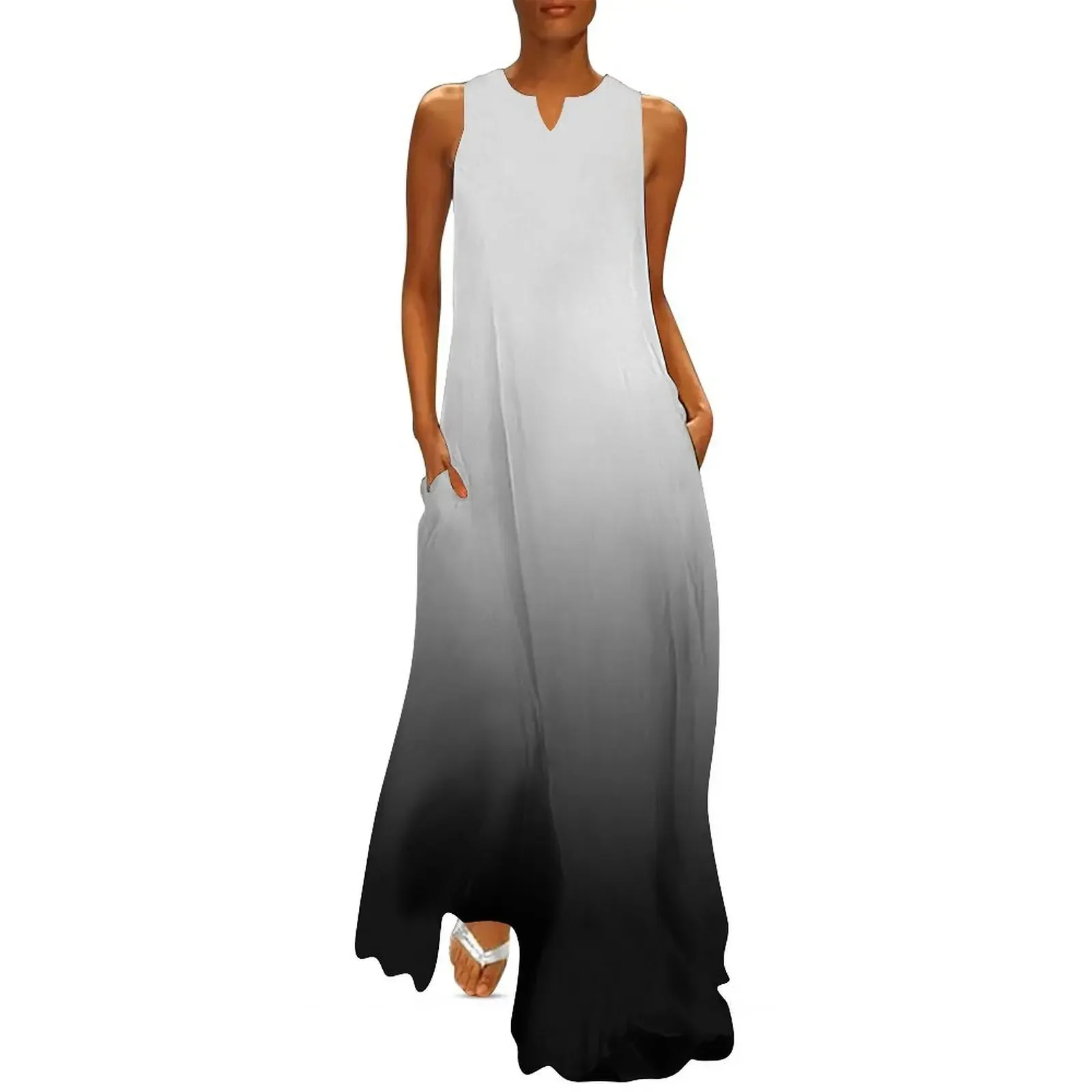 

Black Ombre Gradient Long Dress summer women's suit cute dress Dress