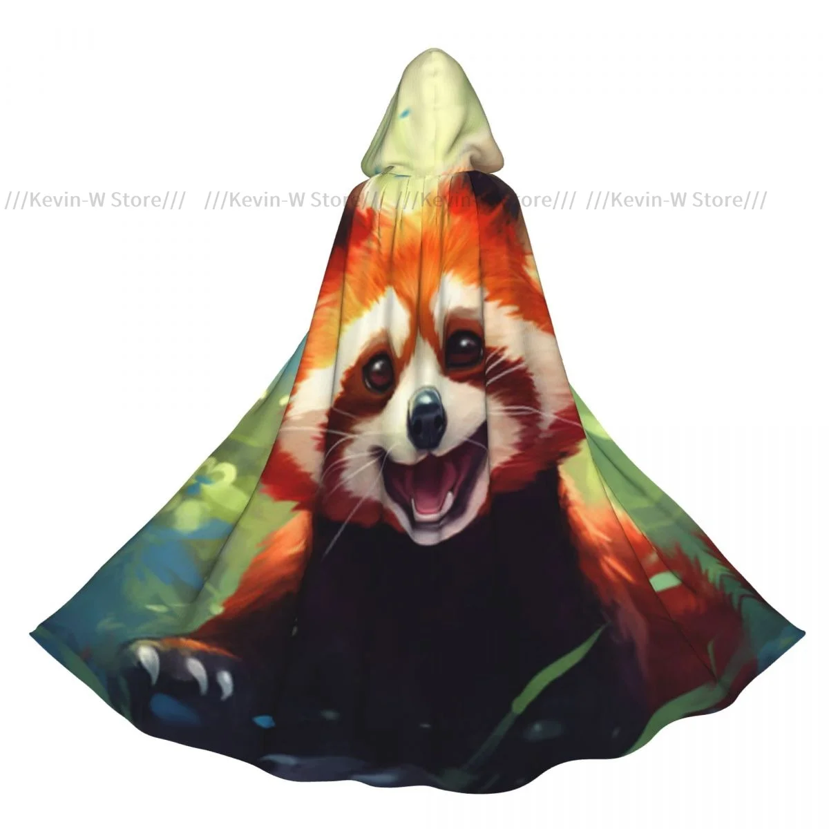 Unisex Adult Cute Red Panda In Meadow Cloak with Hood Long Witch Costume Cosplay