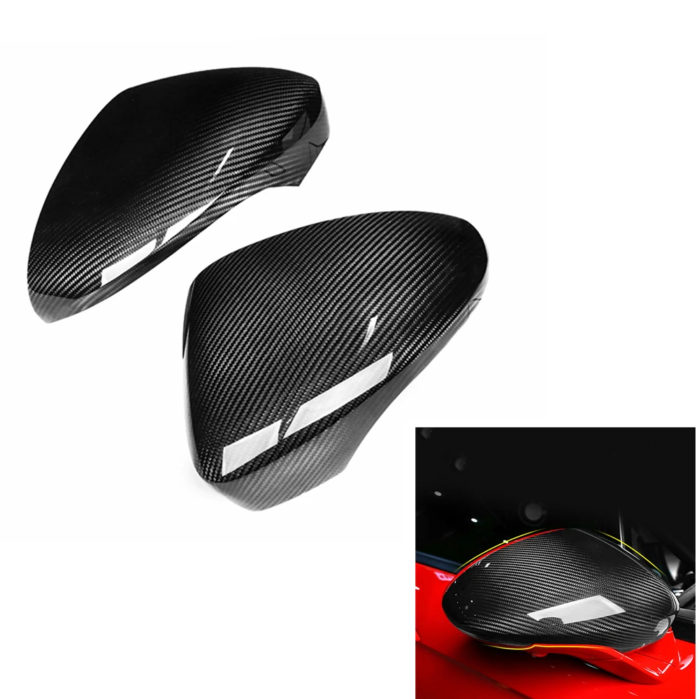 

2PCS Carbon Fiber LHD Car Rear View Mirror Cover Exterior Rearview Reverse Shell Cap For Porsche Panamera 971 2017‑2022