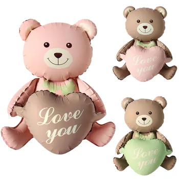 3D Matte Stehende Bär Folienballons Montage Junge Mädchen Baby Bär Ball Geburtstag Party Dekoration Baby Dusche Geschenke Liefert