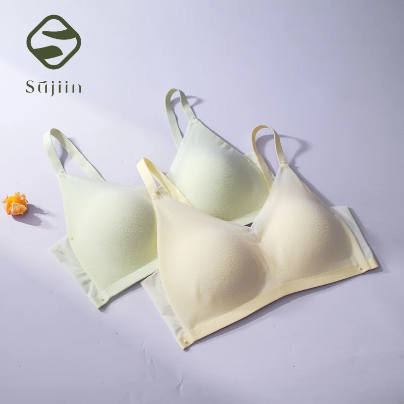 SUJIIN ไม่มีรอยต่อไม่มี Underwire Bras สําหรับผู้หญิงเซ็กซี่ Push Up Soft Support Bra หญิงฤดูร้อน Lift Breathable Bralettes ผู้หญิง XM026
