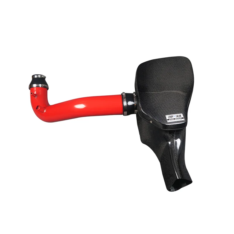 EDDYSTAR-Cold Air Intake Filtro Kit para Ford Mustang Mondeo Focus, Desempenho Tubo Vermelho, Heatshield, Melhor Qualidade Vendendo