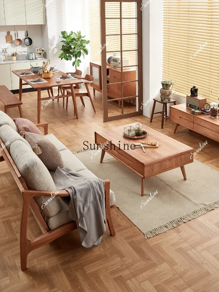 

Solid wood household small apartment furniture simple tableYY