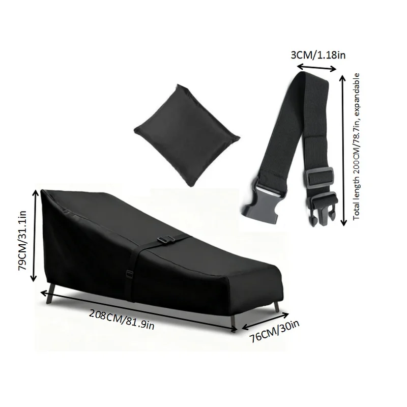 Outdoor lounge chair cover with windproof straps，Beach cover, dust cover, garden chair cover，Rocking chair protective cover dust