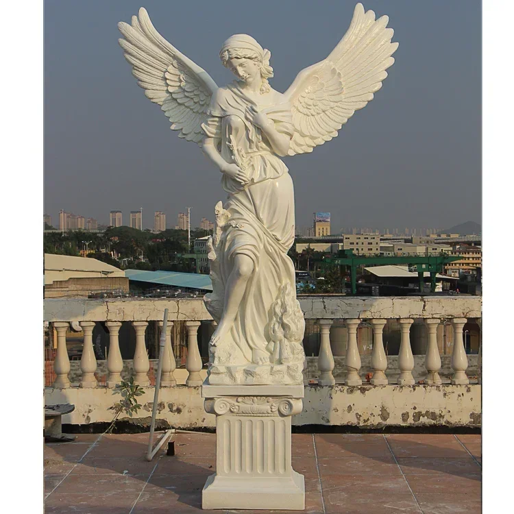 TTA13 European Four Seasons Angel Large Sculpture Floor Decorative Art Ornament Garden, Fiberglass Figure