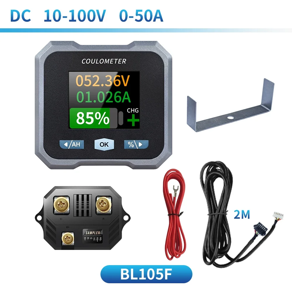 JUNCTEK BL105F/BL110F/BL140F 0-400A Battery Capacity Tester Coulomb Meter Ammeter Voltmeter Bluetooth Battery Indicator Monitor