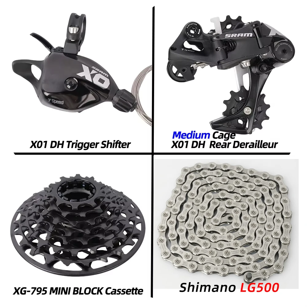 SRAM X01 Mountain Bike Downhill Kit, X01, DH, X-HORIZON, 7