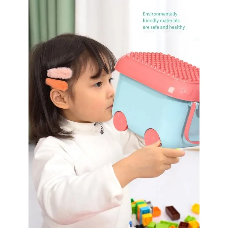 صندوق تخزين للأطفال بسعة كبيرة - منظم لطيف على شكل رسوم متحركة لملابس الألعاب، صندوق تخزين للأطفال متعدد الوظائف