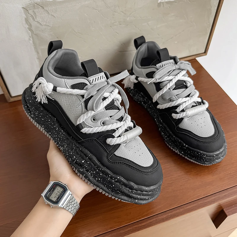 

Trend Designer Men's Skate Shoes Height Increasing Streetwear Sneakers Men Casual Original Vulcanized Shoes Men Platform Shoes
