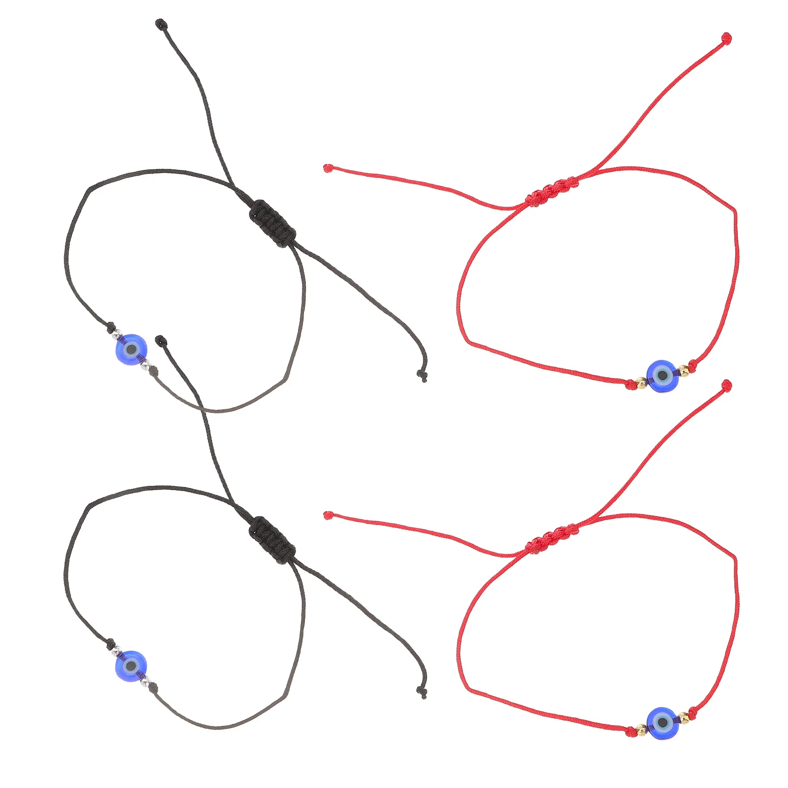 

4Pcs Braided Evil Eye Bracelet Adjustable Woven Rope Bracelets Unique Minimalist Stylish Jewelry for Women Men Kids Everyday