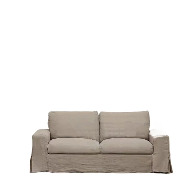 

American skirt linen double triple sofa fully dismantled and washed B & B retro furniture
