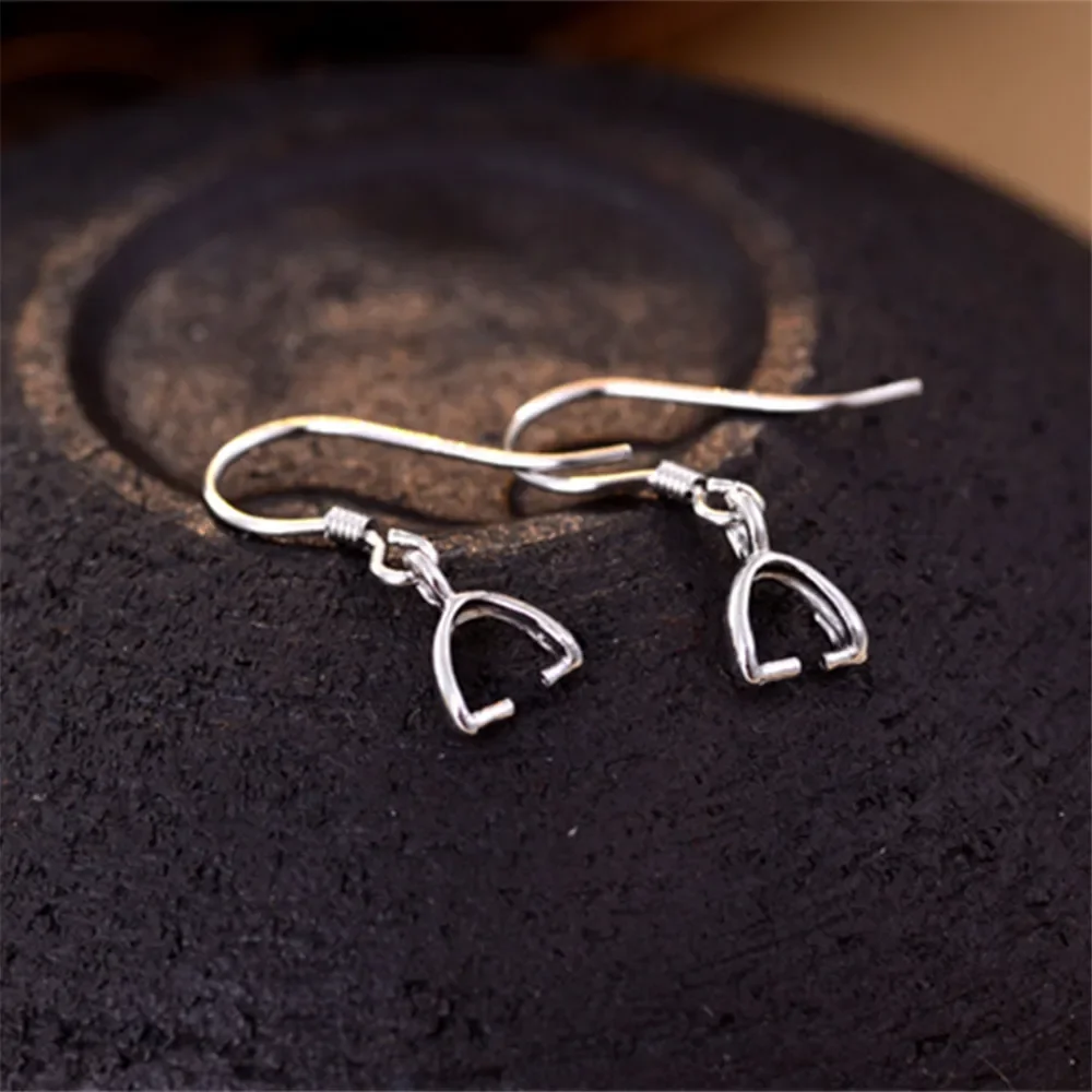 

Серьги из стерлингового серебра для драгоценных камней любой формы, белое золото, покрытие из серебра 925 пробы, компоненты сережек с зажимами E044B