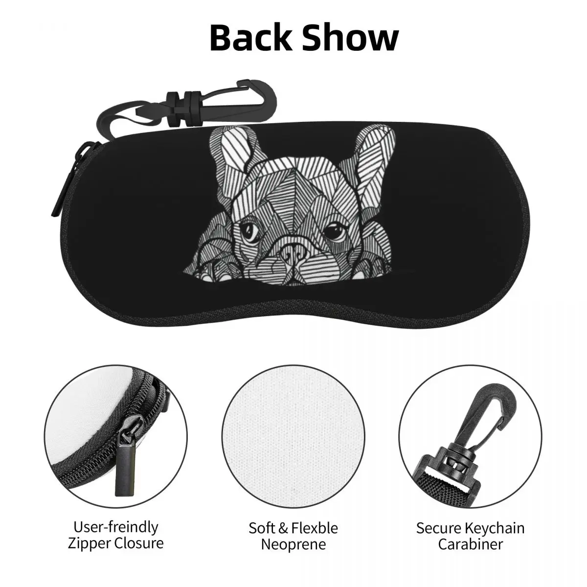 Custom French Bulldog Shell Eyeglasses Protector Cases Men Women Sunglass Case Frenchie Dog Lover Glasses Pouch