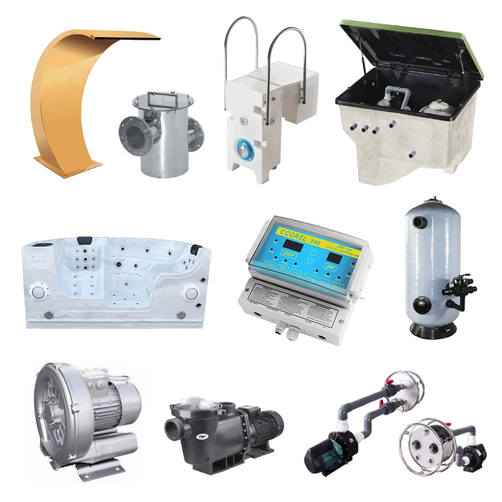 

2025 Factory Wholesale Set Of Swimming Pool Equipment & Accessories Filter Spa Pump & Waterfall