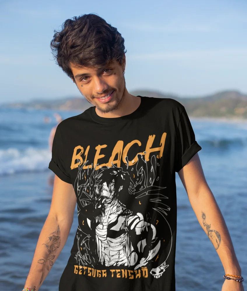 Bleach Ichigo Kurosaki T-Shirt Getsuga Anime Manga Shirt Soft Tee All Sizes
