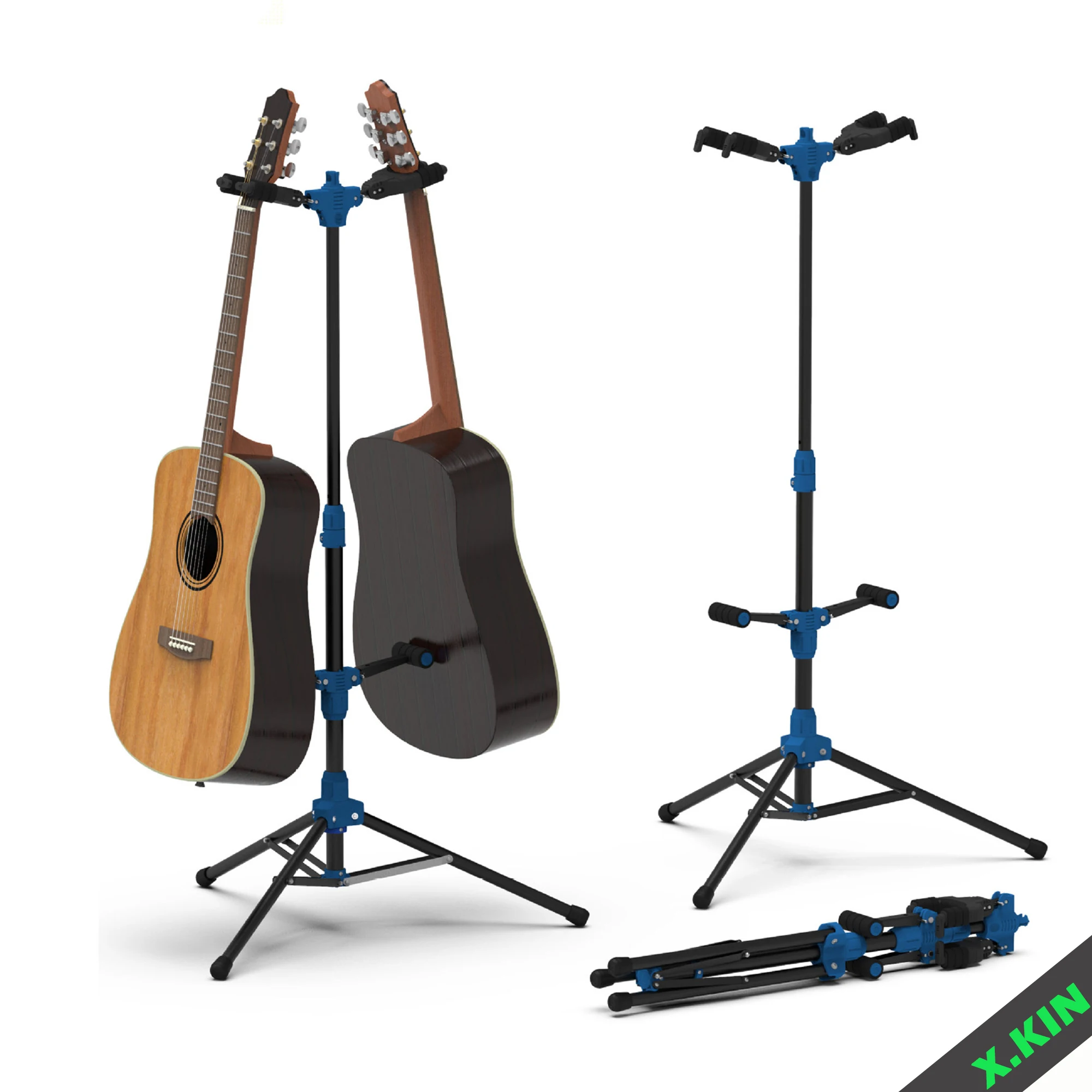 Portable Foldable Guitar Stand, Universal Holder for Acoustic Electric Guitar, Bass & Ukulele