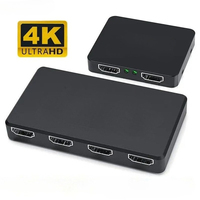 TenYua 1 in 4 Out HD Splitter HD 4K Video Switcher HD-Compatible Cable Adapter 1x4 Hub For PS4 Laptop Monitor TV Box Projector