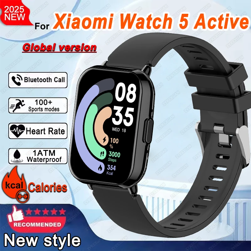 Global Version For Xiaomi Watch 5 Active Men Women HD Display 100+ Sports Modes Heart Rate Bluetooth Call Waterproof Smart Watch