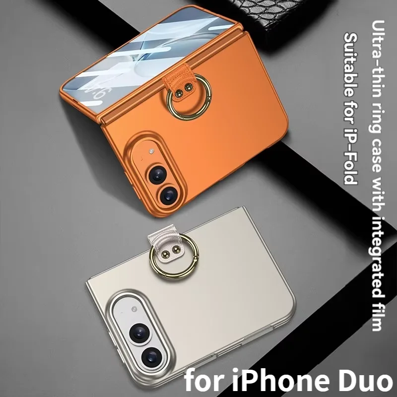 Ultra-thin wristband folding case for iPhone Duo protective case, built-in magnetic and tempered glass film protective case