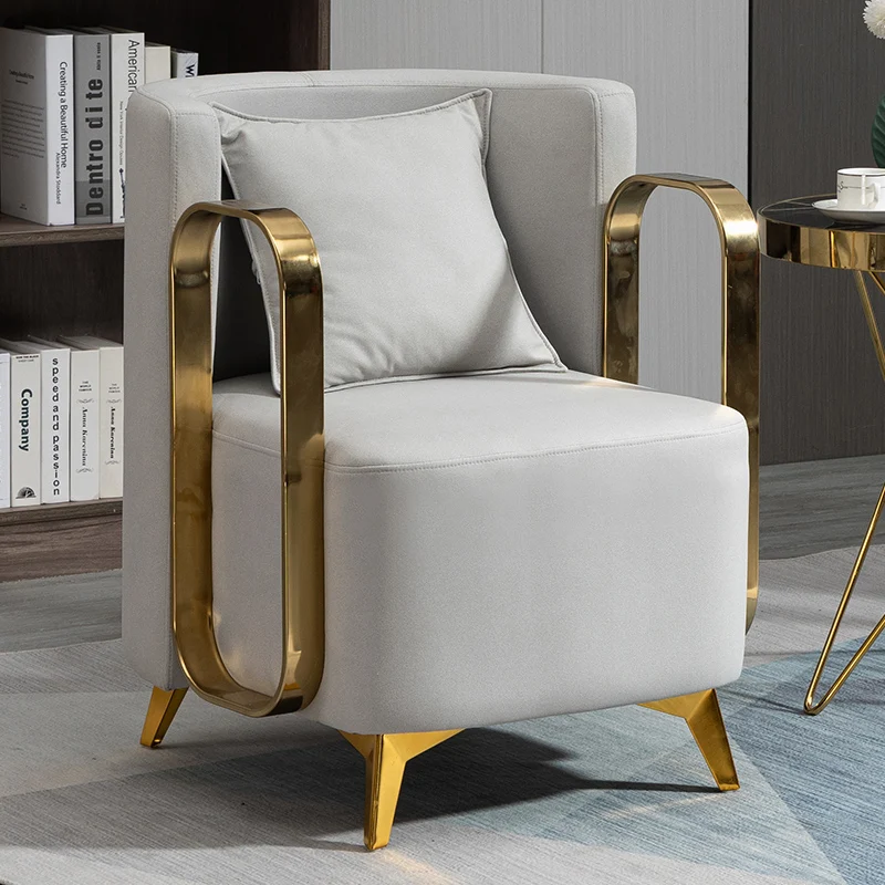 Modern Luxury Chairs Living Room Handle Metal Makeup Floor Chair Bedroom Meditation Single Meubles De Salon Home Furniture