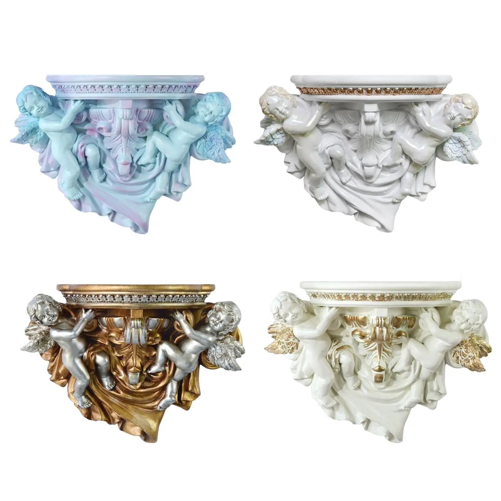 رف حائط مزخرف لعرض تمثال الملاك رف معلق لديكور المنزل والمكتب #2