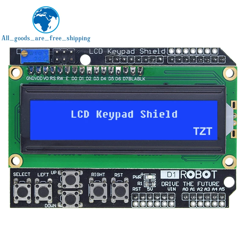 

TZT LCD Keypad Shield LCD1602 LCD 1602 Module Display blue screen For Arduino