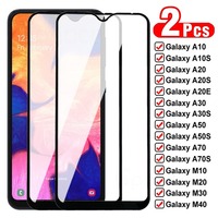 2Pcs Full Protective Glass For Samsung Galaxy A10 A20 A20E A30 A40 A50 A70 Tempered Screen For Samsung M10 M20 M30 M40 Glass