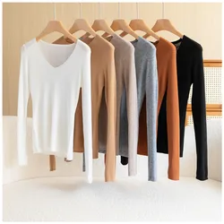 2023 New Cashmere Sweater Women V-Neck Autumn and Winter  Loose Pullover Solid Color Cashmere Sweater Women