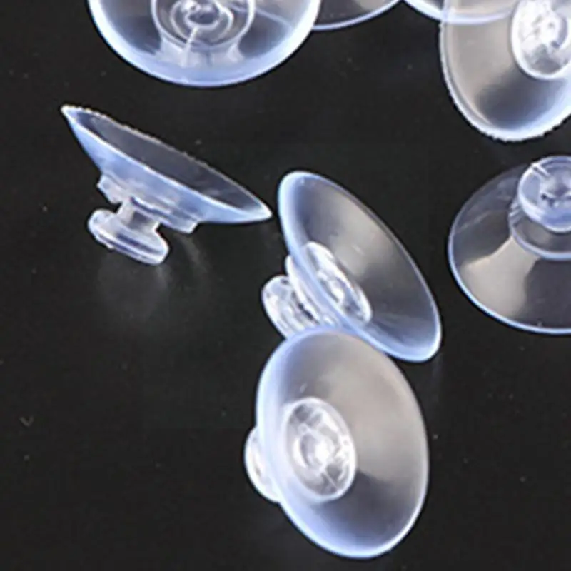 10pcs 30mm Mushroom Head Sucker Fish Tank Transparent Aquarium Perforated Suction Cups Holder Rubber Gadget Plastic Practic Q4Q4