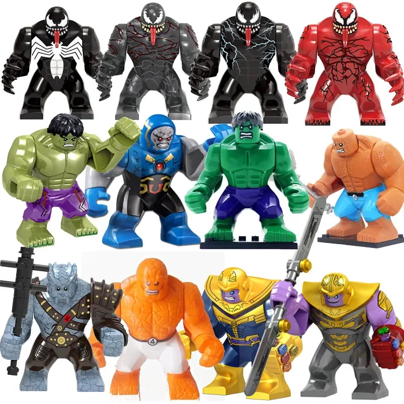 12 sztuk figurka Mini zestaw bloków Marvel superbohater Thanos Hulk Puzzle klocki montażowe figurka zabawkowa, prezent urodzinowy dla dzieci