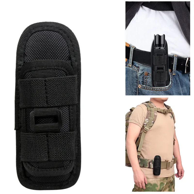 

Tactical Hunting 360 Degrees Rotatable Molle Flashlight Pouch Holster Torch Case Outdoor Belt Portable Torch Cover Holder Pouch