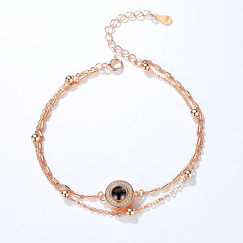 

925 Sterling Silver Bracelet Simple Love Confession Crystal Bracelets Bangles For Women Wedding Party Jewelry Gift