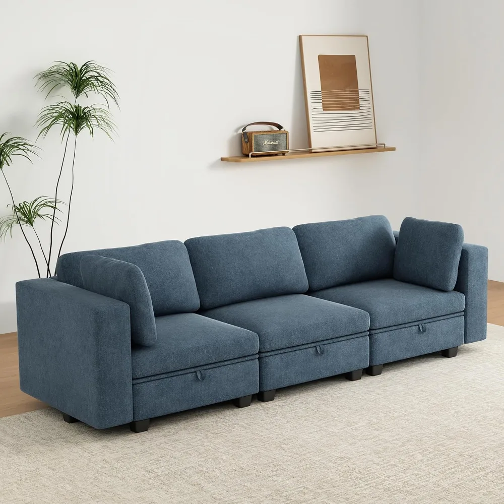 Oversized Modular Sofa , Extra Large Convertible Couchs for Living Room, Deep Seat Couch  Modular Sofa with Storage Ottoman