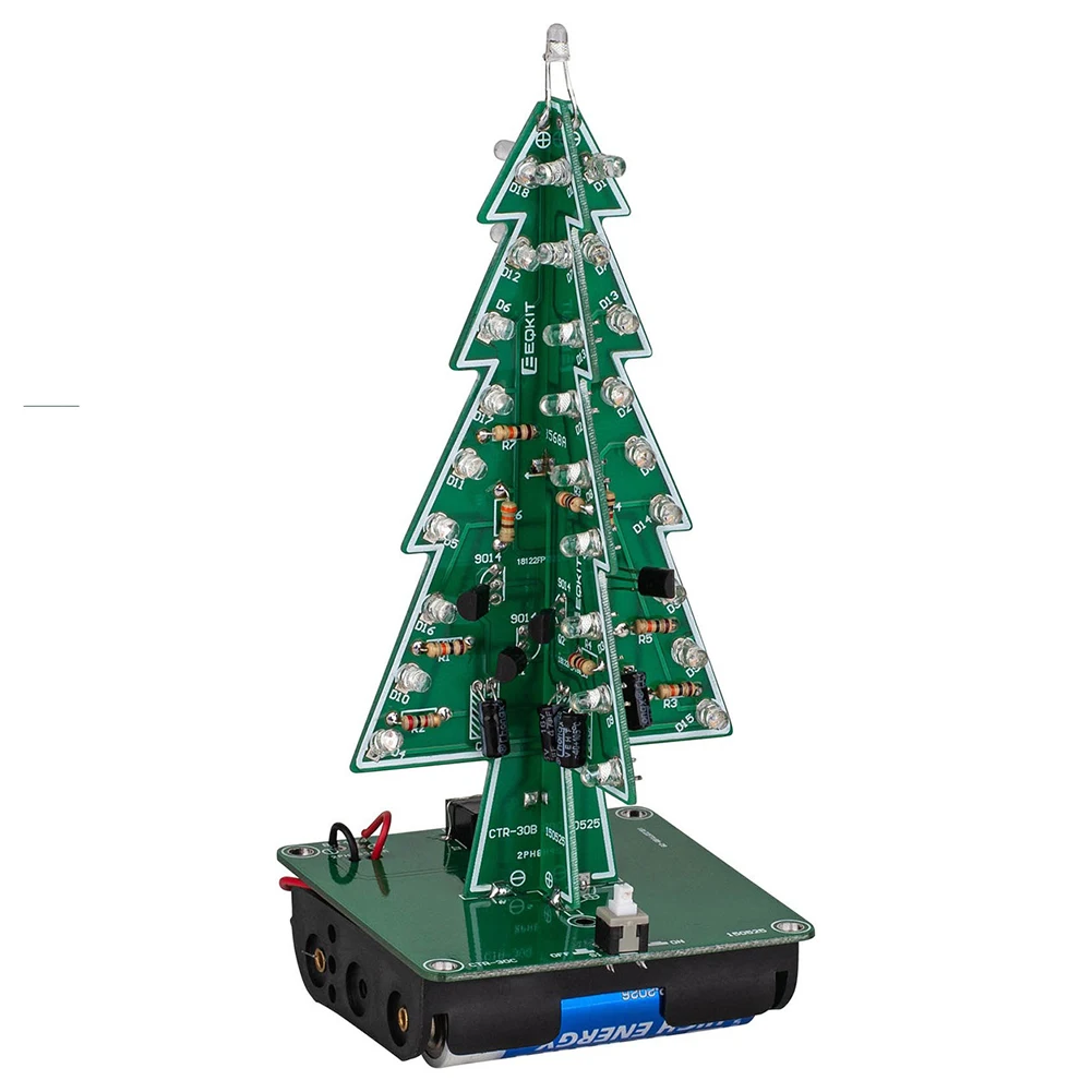 Diy 3d árvore de natal 3 pcb kit de exercício eletrônico menor consumo de energia artesanal kits de decoração de natal para casa sala estar