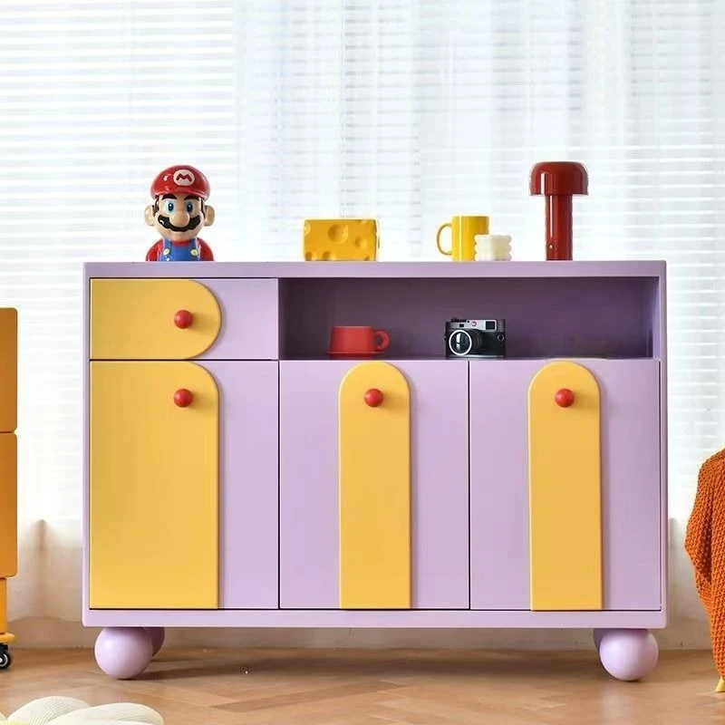 

Internet celebrity side cabinet modern simple Nordic living room storage contrasting color cabinet