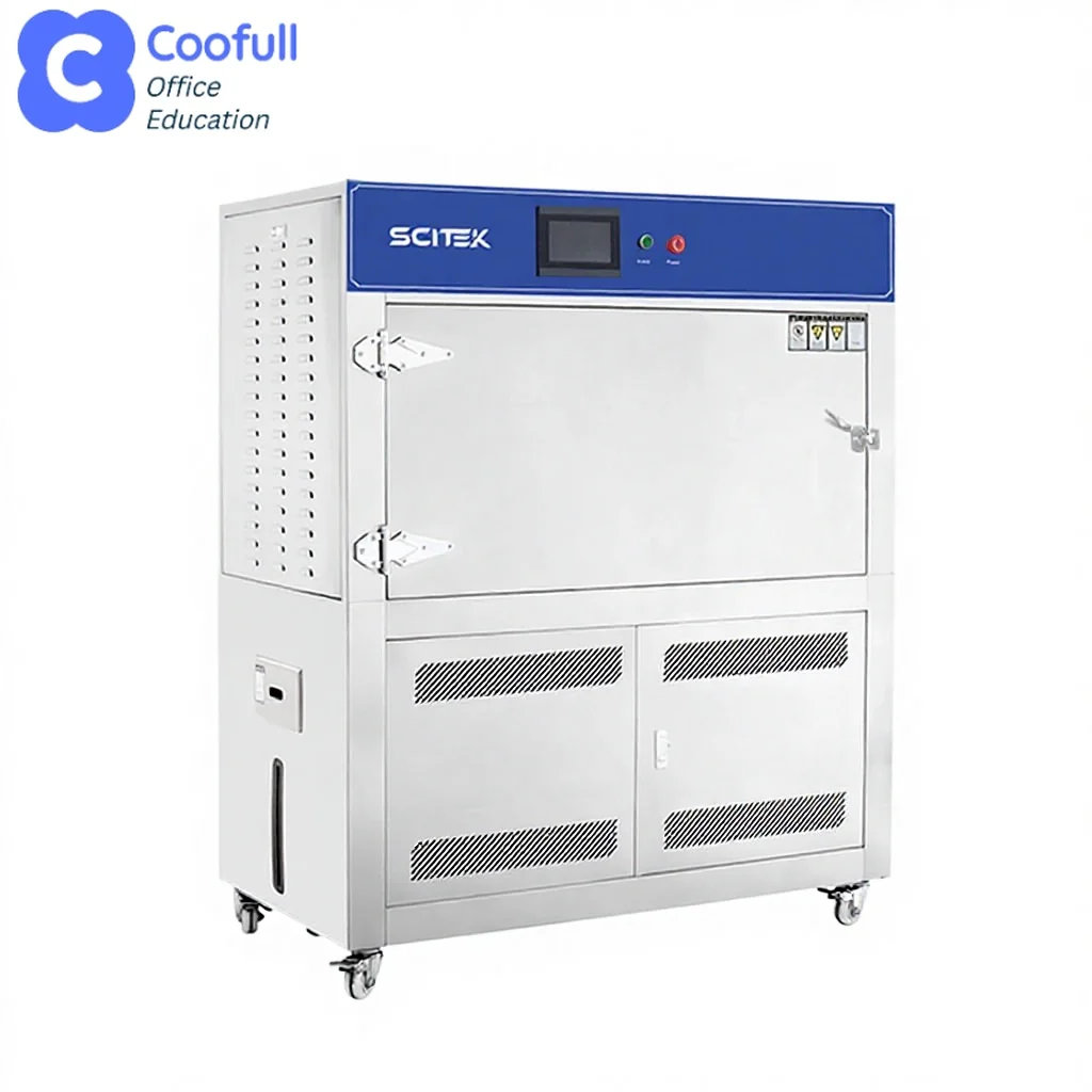 UV Aging Chamber RT +10~70 SUS304 Stainless Steel Touch Screen PLC Controller Safety Protection System 8 Lamps 40W