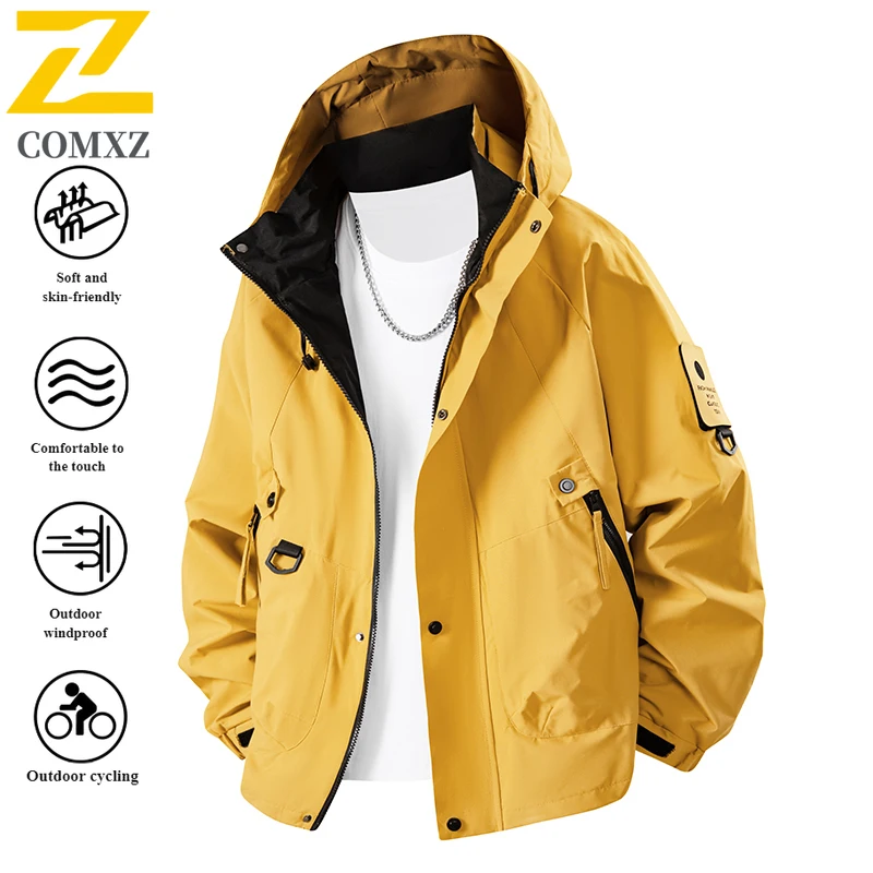 

EiAO Jacket Mountain Utility Men Women Waterproof Windproof Hooded Workwear Coat for Hiking Camping Fishing Outdoor Techwear