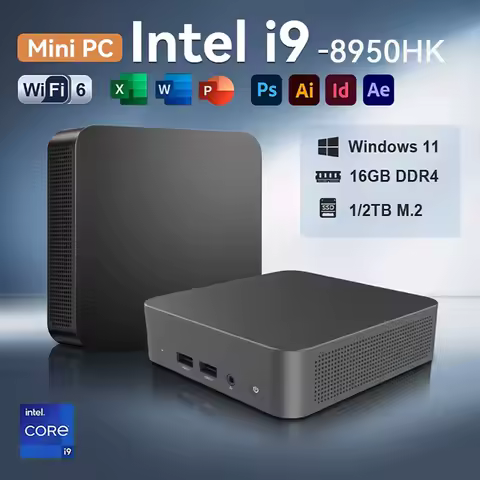 Intel Core i9 8950HK Gaming Mini PC Windows 11 Pro 16GB DDR4 1TB 2TB M.2 SSD UHD Graphics 1000Mbps Ethernet i9 Mini PC Computer