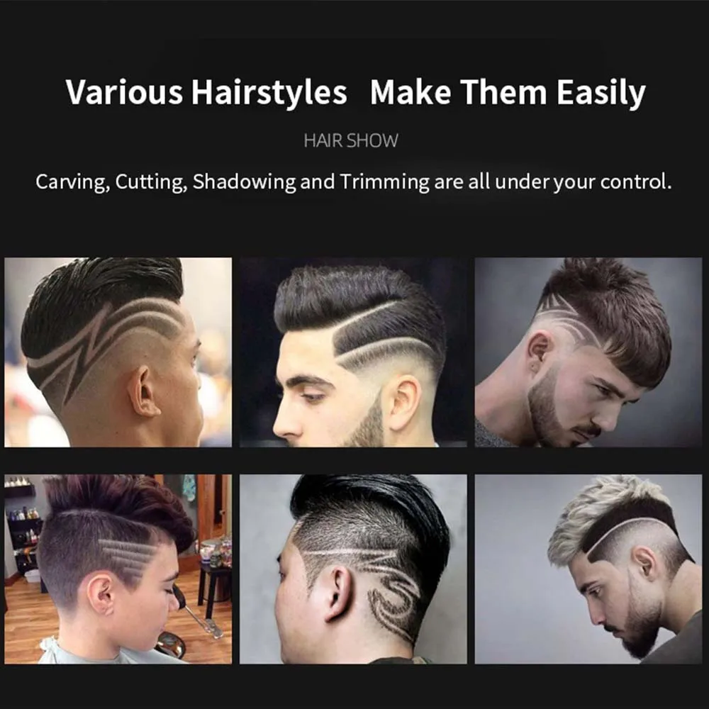 ماكينة قص الشعر القابلة لإعادة الشحن، ماكينة تشذيب الشعر الكهربائية الاحترافية، ماكينة تشذيب اللحية 0 مم للرجال