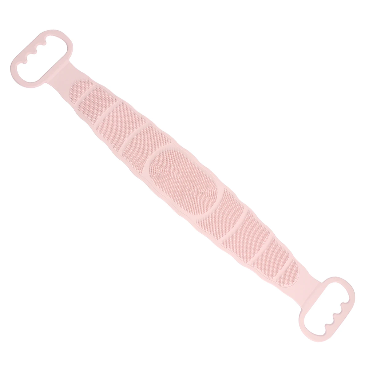 جهاز تنظيف الحمام الطويل باللون الوردي السميك لتقشير الجسم للاستحمام الخلفي، استخدم منشفة الطين المصنوعة من السيليكون، دش متين