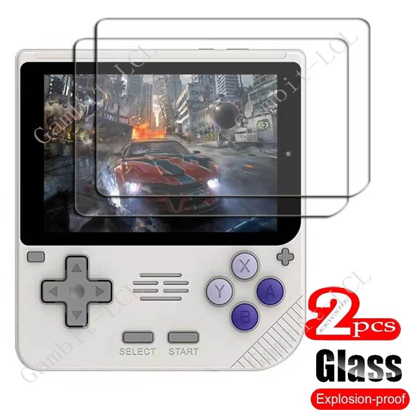 2PCS FOR Powkiddy V10 Handheld Game Console 3.5Inch Tempered Glass ON PowkiddyV10 9H HD Screen Protector Film Cover