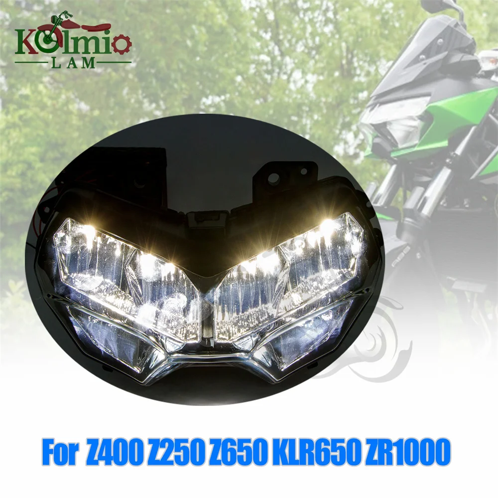 Fit for Kawasaki Z250 Z650 Z400 Z900 KLR650 ZR1000 H2 Motorcycle Headlight Headlamp Assembly LED Head Light 2020 2021 2022 2023