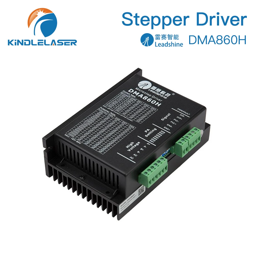 

Kindlelaser Leadshine DMA860H 2Phase Stepper Driver 18-80VAC for 60 86 110 Stepper Motor Nema23 /34 /42 Stepper Motor Controller