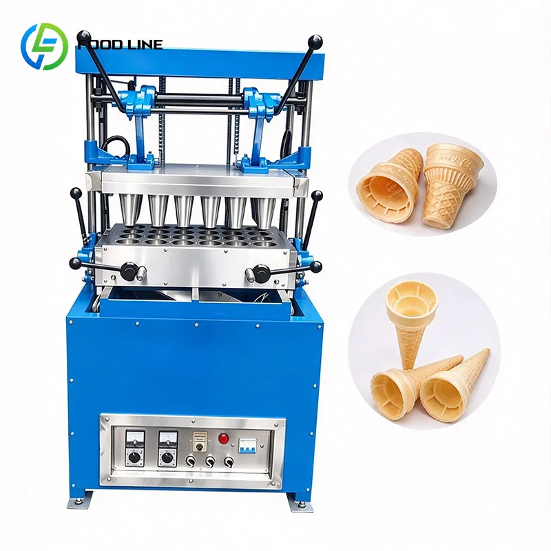 Ice Cream Cone Forming Press Wafer Shell Maker Commercial Baking Equipment for Food Factories Customized