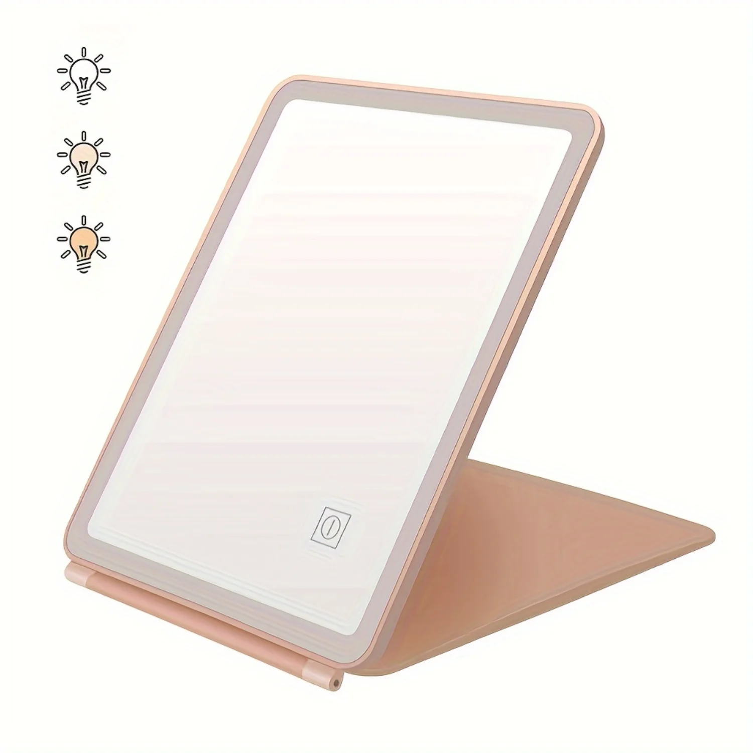 USB Rechargeable LED Makeup Mirror with 3 Colors Lighting, Foldable & Portable - Ideal for Detailed Makeup & Skin Care, Cosmetic