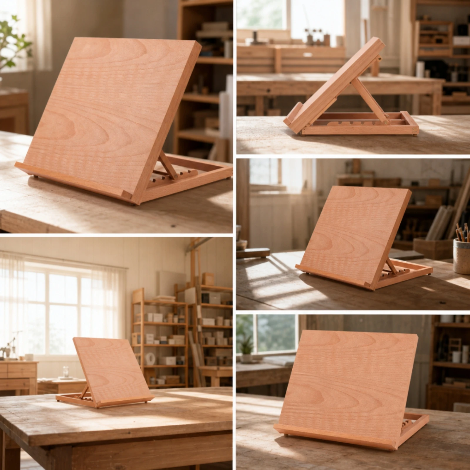 Tabletop Easel Beechwood Desktop Easel Tabletop Drawing Board Stand Wooden Space-Saving for Artists, Desk, Studio