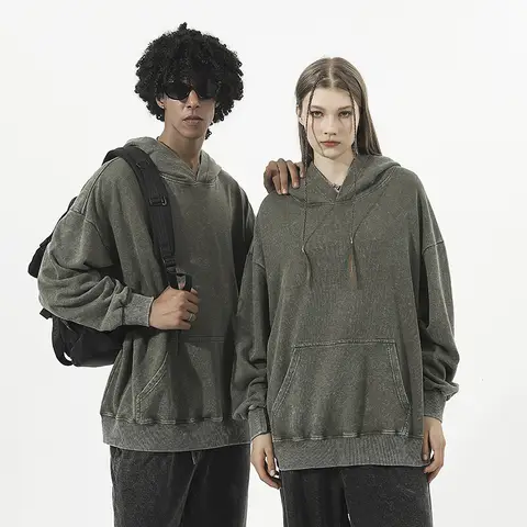 Customize Oversize Heavy Weight Acid Washed Hoodies Hip Hop Streetwear Brand Custom Logo Design Print On Demand Dropshipping