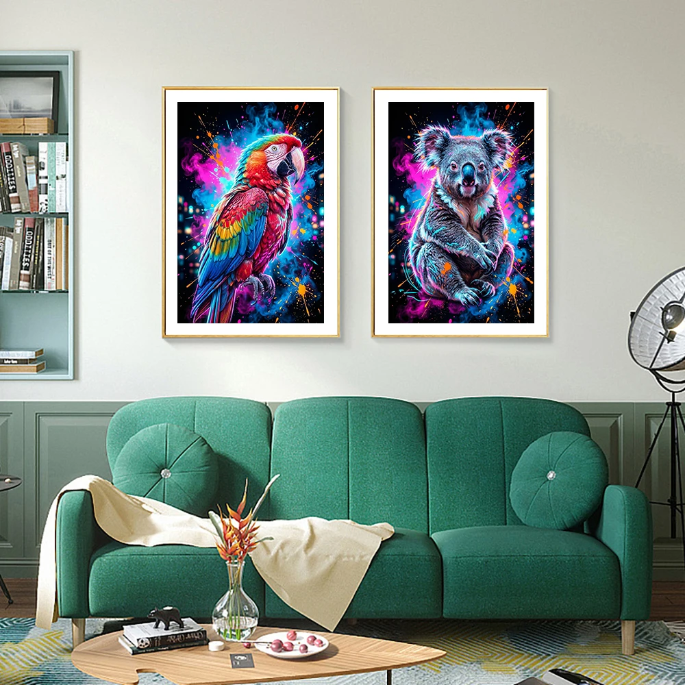 Dog Lion Tiger 5D Diamond Painting Vibrant Animal Portrait Full Drill Mosaic Embroidery DIY Living Room Decora Craft for Adults