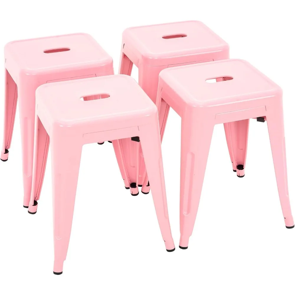 

18 inch Industrial Metal Bar Stools, Counter Height Industrial Stools, Stackable Backless Design