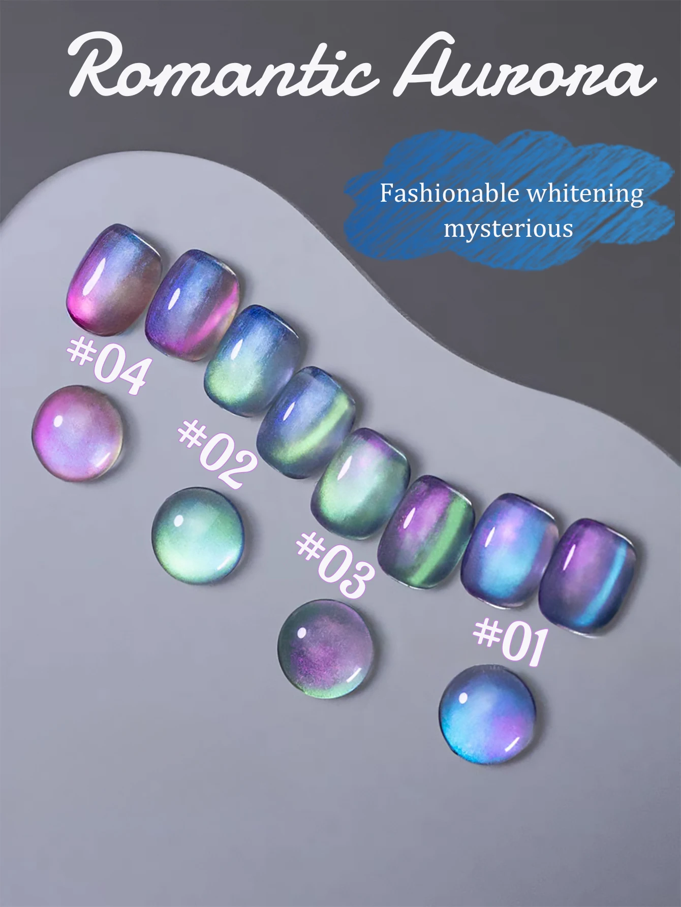 1pcs PSK Green Aurora Fantasy Cat Eye Gel Nail Polish Dreamy Fantasy Star Sky Crystal Glass Beads Cat Eye Nail Art Nail Supplies